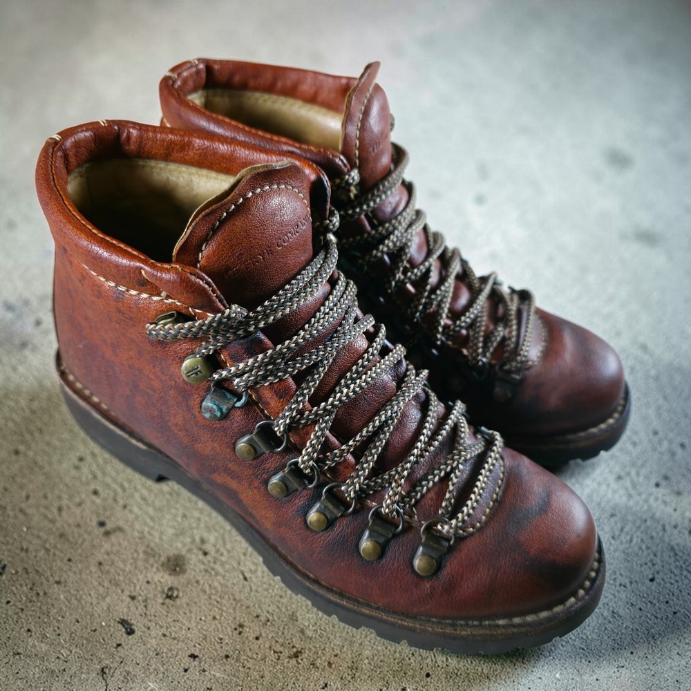 Frye Vintage Hiking Boots Mountaineering Womens 6.5 B Distressed Brown Leather‎